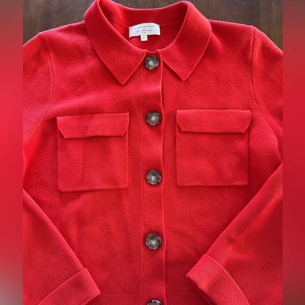 Sezane Betty Merino Cardigan - Picture 2 of 6